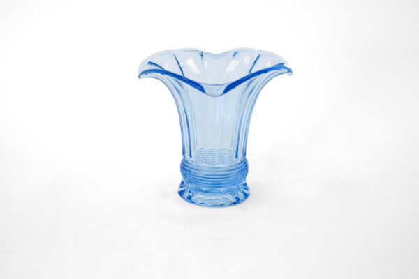 Light Blue Fluted Art Deco Vase