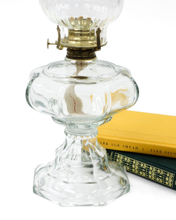 Crisa Pressed Glass Kerosene Oil Lamp