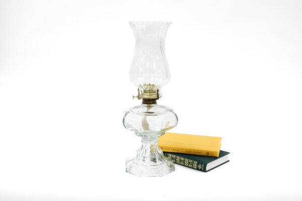 Crisa Pressed Glass Kerosene Oil Lamp Chimney Included