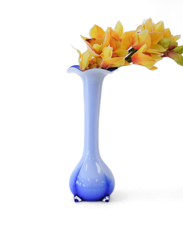 Cobalt Hand-Blown Art Glass Vase