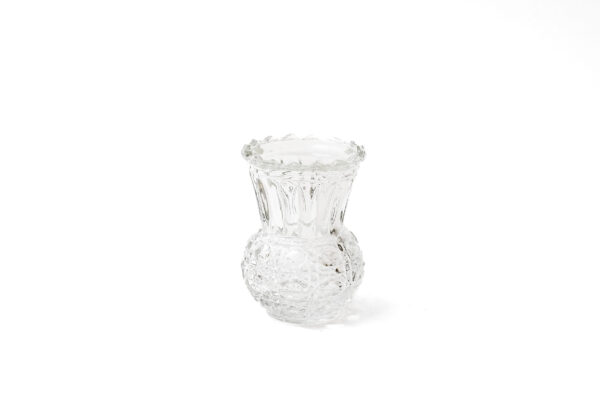 Cut Crystal Sawtooth Rim Toothpick Holder or Bud Vase