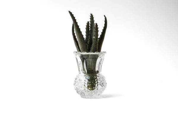 Cut Crystal Sawtooth Rim Toothpick Holder or Bud Vase