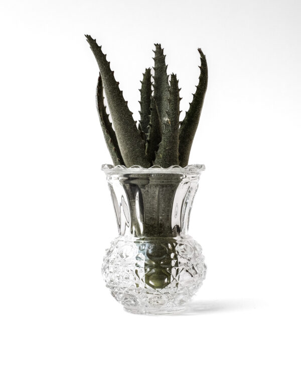 Cut Crystal Sawtooth Rim Toothpick Holder or Bud Vase