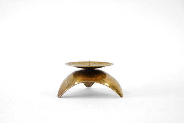 MCM Space Age Solid Brass Candleholder