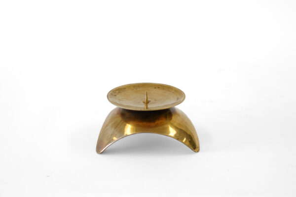 MCM Space Age Solid Brass Candleholder