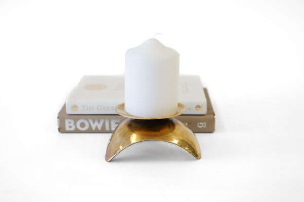 MCM Space Age Solid Brass Candleholder