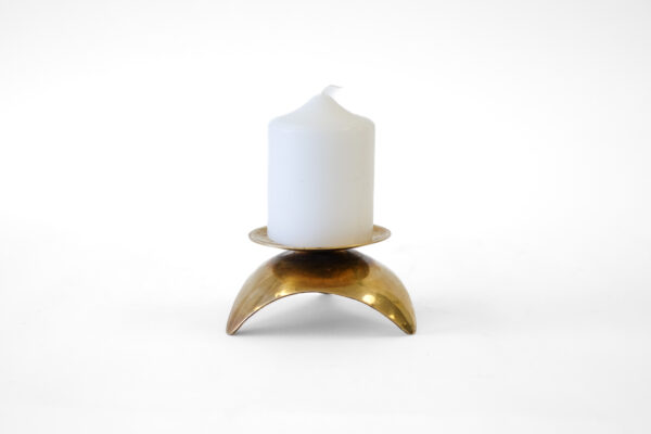 MCM Space Age Solid Brass Candleholder