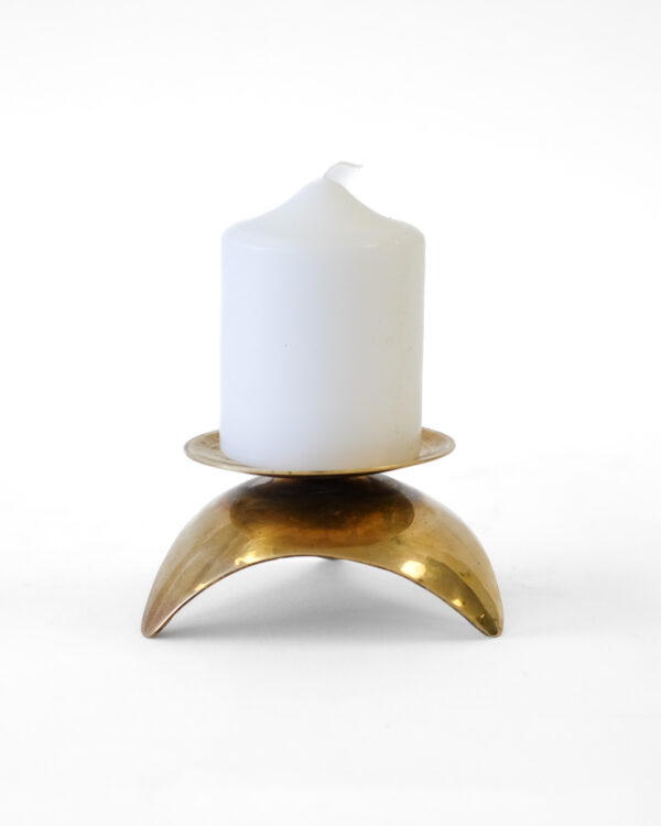 MCM Space Age Solid Brass Candleholder