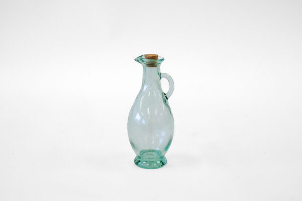 Italian Vetreria Etrusca Green Glass Cruet Bottle with Stopper