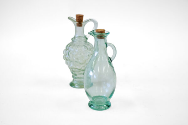 Italian Vetreria Etrusca Green Glass Cruet Bottle with Stopper