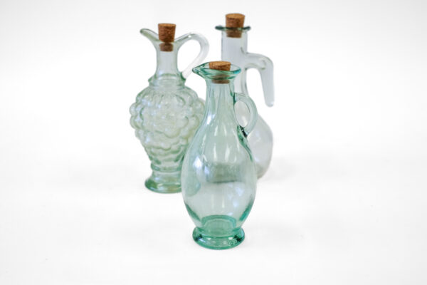 Italian Vetreria Etrusca Green Glass Cruet Bottle with Stopper