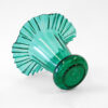 Large Turquoise Fenton Ruffled Edge Blown Glass Vase