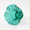 Large Turquoise Fenton Ruffled Edge Blown Glass Vase