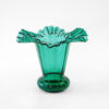 Large Turquoise Fenton Ruffled Edge Blown Glass Vase